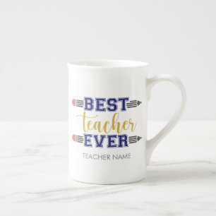 Taza De Porcelana Mejor Profesor Personalizado - Regalo Personalizad