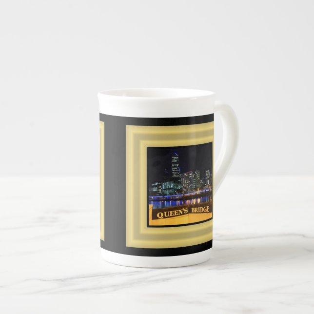 Taza De Porcelana Melbourne Australia CBD enciende el puente de la R (Derecha)