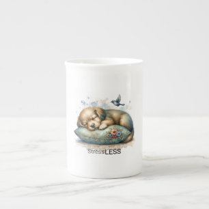 Taza De Porcelana Menor estrés de cachorro moderado