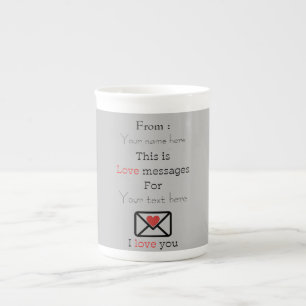Taza De Porcelana mensajes de amor, diseño de plantillas de personal
