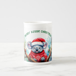 Taza De Porcelana Merry Aussie Navidades Koala