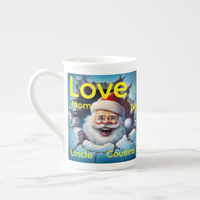Taza De Porcelana Merry Christmas Santa Claus Family Love Friends  (Izquierda)