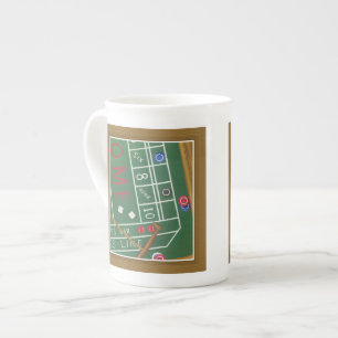 Taza De Porcelana Mesa de Craps de Casino con Chips y Dice