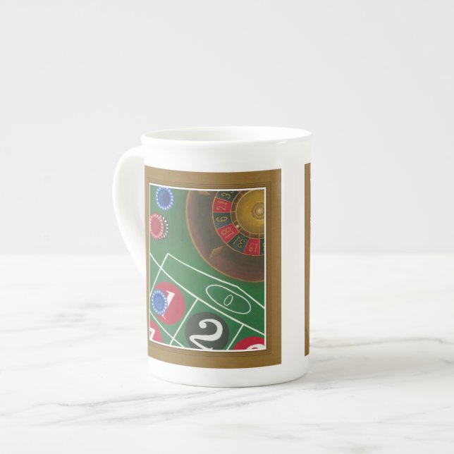 Taza De Porcelana Mesa de ruleta con patas y rueda (Izquierda)