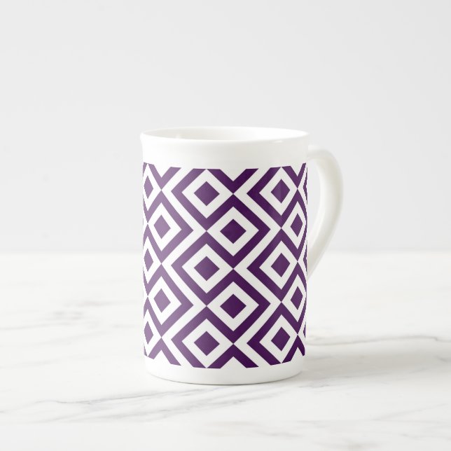Taza De Porcelana Metro morado y blanco (Derecha)