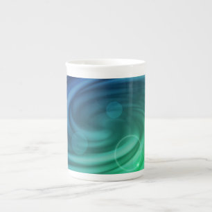 Taza De Porcelana Mezcla de colores azul y verde suave vórtice