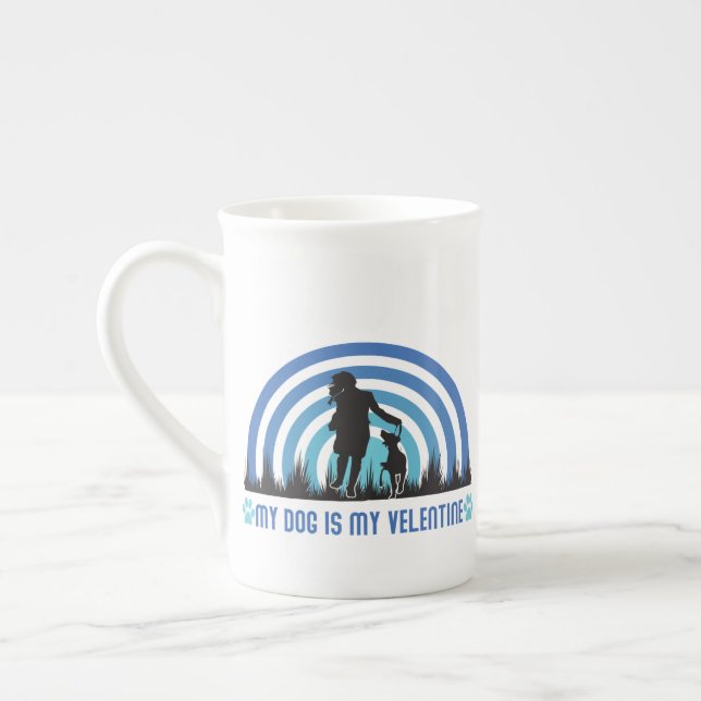 Taza De Porcelana Mi Perro Es Mi Valentín (Izquierda)
