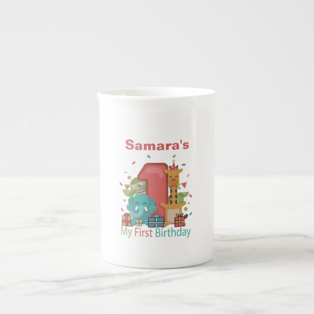 Taza De Porcelana Mi primer cumpleaños (Frente)