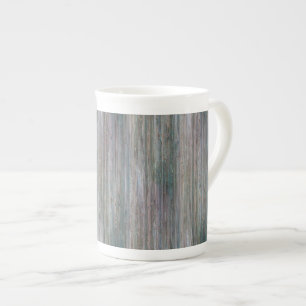 Taza De Porcelana Mirada de madera de bambú curtida del grano