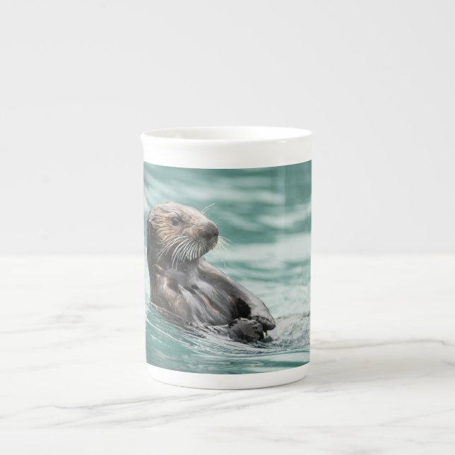 Taza De Porcelana Mirando el Otter marino (Frente)