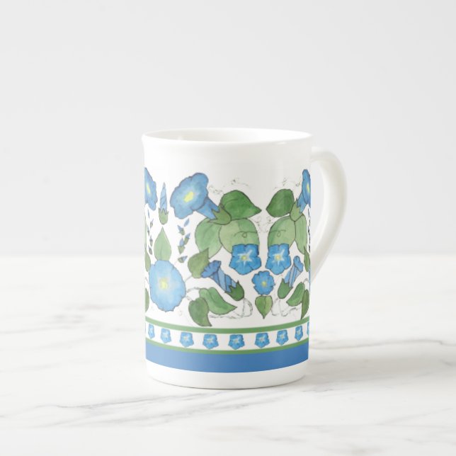 Taza De Porcelana Moda Azul Moral Gloria Frontera Hueso China Mug (Derecha)