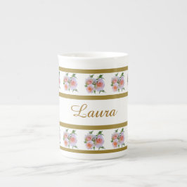 Taza De Porcelana Moda del país rosas y blancas