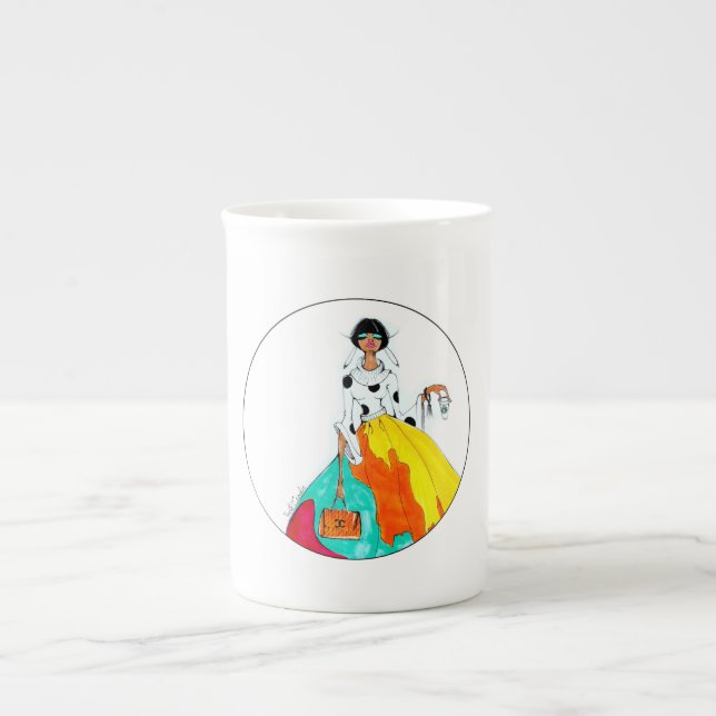 Taza De Porcelana Moda y café (Frente)