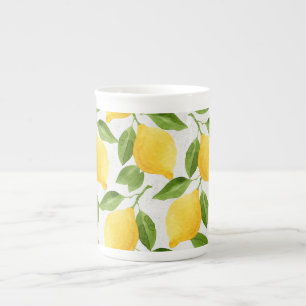 Taza De Porcelana Modelo de los limones de la acuarela