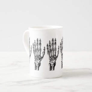 Taza De Porcelana Modelo esquelético de la mano del vintage