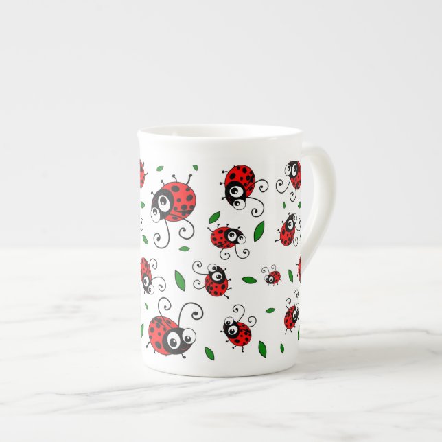 Taza De Porcelana Modelo lindo de la mariquita (Derecha)