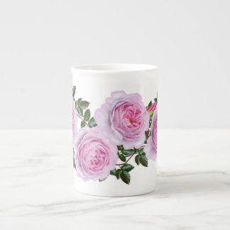 Taza De Porcelana Modelo rosado de los Peonies del vintage