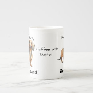 Taza De Porcelana Modern Sandy Brown DACHSHUND Personalize