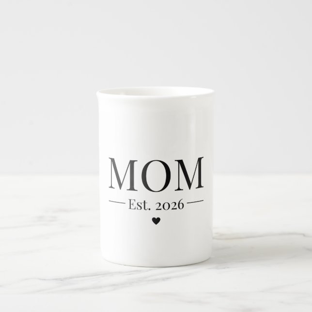 Taza De Porcelana Mom Established 2026 (Frente)