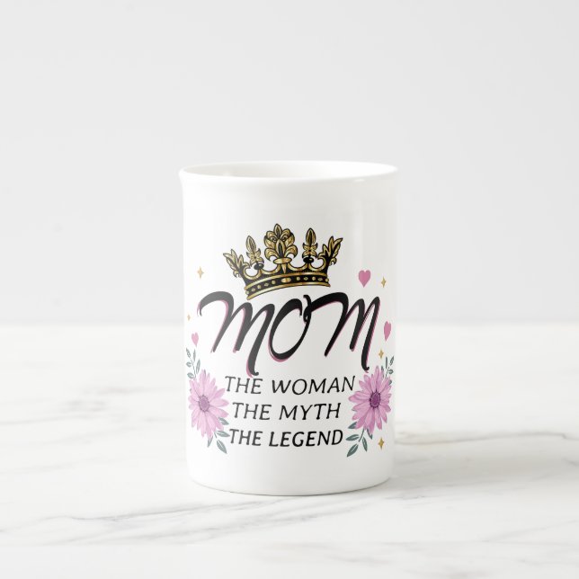 Taza De Porcelana Mom The Woman The Myth The Legend (Frente)