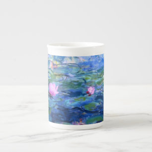 Taza De Porcelana Monet Pink Water Lilies