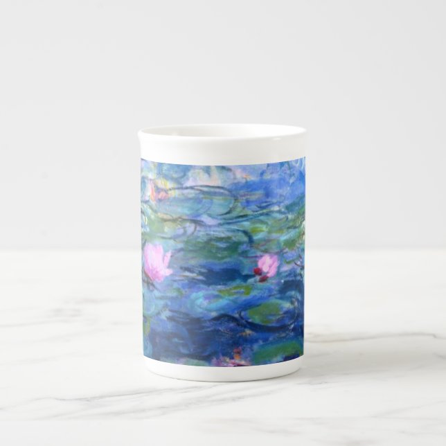 Taza De Porcelana Monet Pink Water Lilies (Frente)