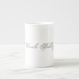 Taza De Porcelana Monograma 3d de guión minimalista