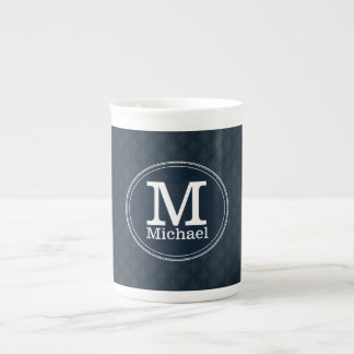 Taza De Porcelana Monograma clásico profundo del personalizado de la
