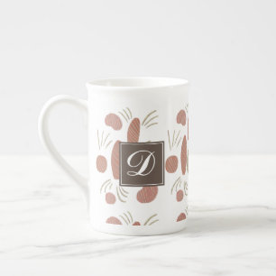 Taza De Porcelana Monograma de terracota abstracto boho orgánico nat