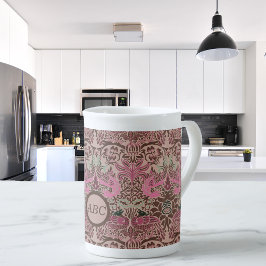 Taza De Porcelana Monograma de William Morris Peacock y Dragon