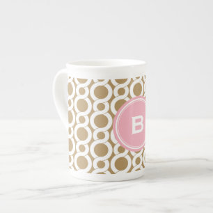 Taza De Porcelana Monograma geométrico del modelo del extracto