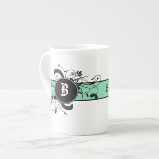 Taza De Porcelana Monogramado Victoriano Flourish