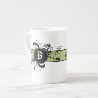 Taza De Porcelana Monogramado Victoriano Flourish