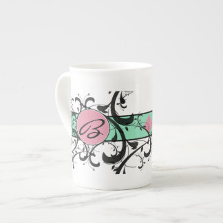 Taza De Porcelana Monogramado Victoriano Flourish
