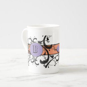 Taza De Porcelana Monogramado Victoriano Flourish