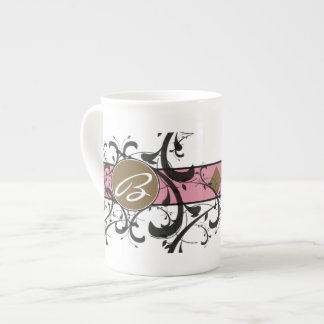 Taza De Porcelana Monogramado Victoriano Flourish