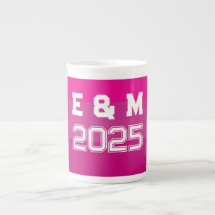 Taza De Porcelana Monogramo de personalizable y años