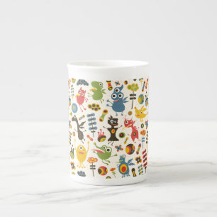 Taza De Porcelana Monstruos felices