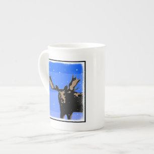 Taza De Porcelana Moose in Winter - Original Wildlife Art
