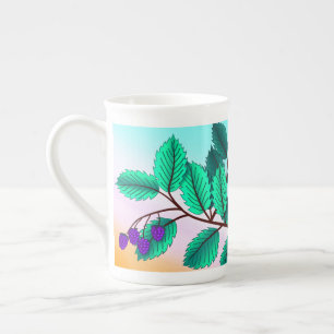 Taza De Porcelana Moras en una rama