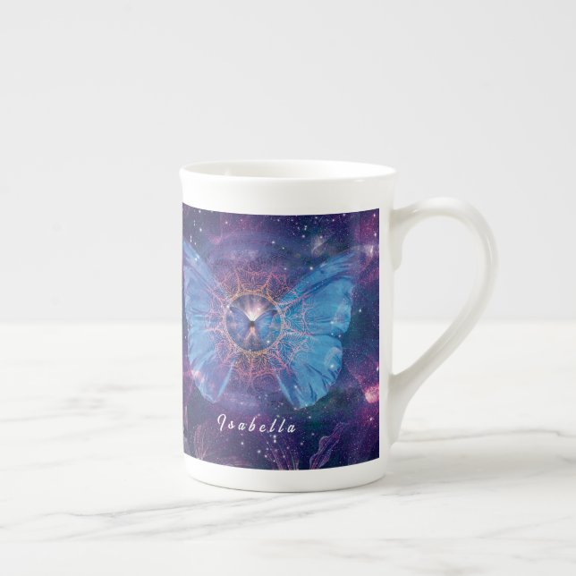 Taza De Porcelana Morfo mariposa / Galaxia Mandala (Derecha)