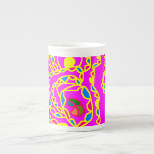 Taza De Porcelana mosaico alrededor de patrones de arte de bonito
