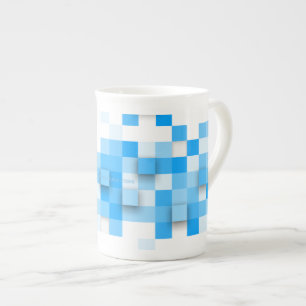 Taza De Porcelana mosaico de cuadros de SlipperyJoe moderno de tres-
