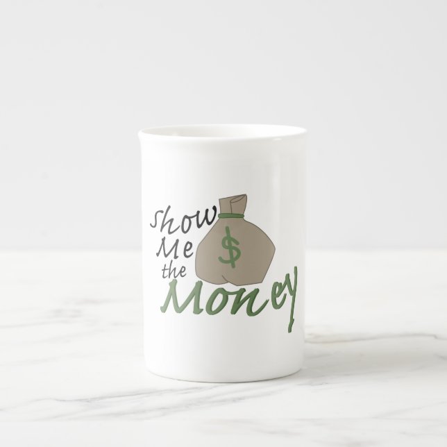 Taza De Porcelana Mostrar mi bolsa (Frente)