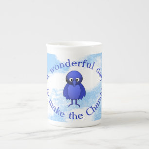 Taza De Porcelana Motivación del pájaro azul