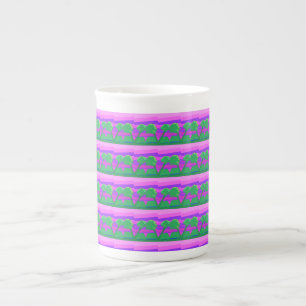 Taza De Porcelana Mt. Sunset Pink Green Purple