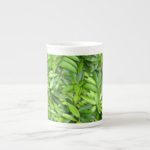 Taza De Porcelana Muchas hojas verdes hermosas