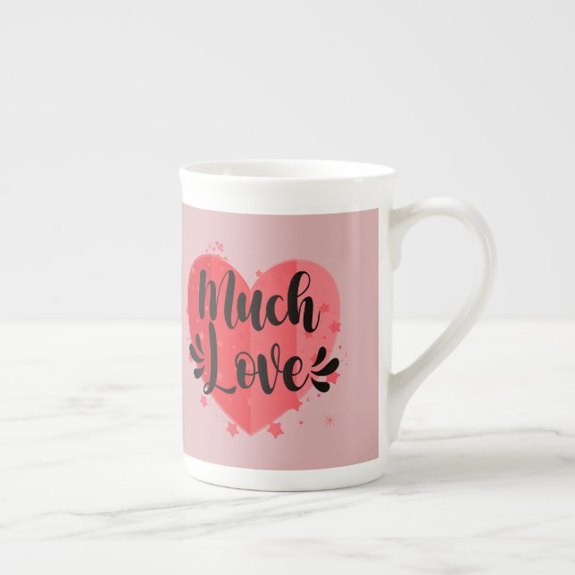 Taza De Porcelana Mucho amor, gran corazón (Derecha)