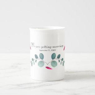 Taza De Porcelana Muestra hermosa hoja de bosque de fauna silvestre