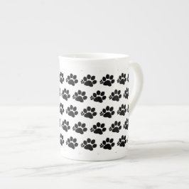 Taza De Porcelana Mug (bc) - Patrón De Paw Polidáctil